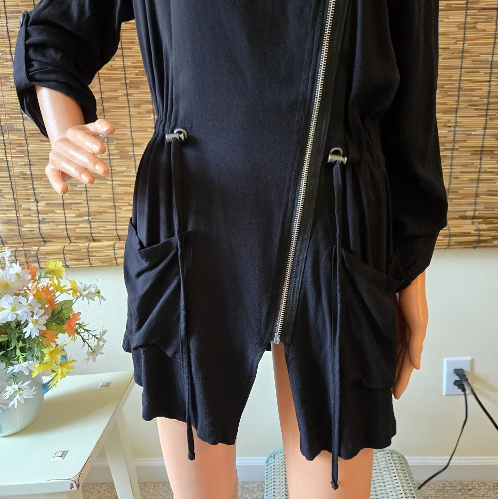 Love Tree Retro Goth Zip Up Hooded Tab Sleeve Dress Or Jacket